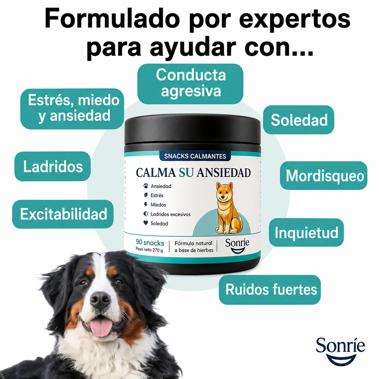 Sonríe — Snack Calmante para Perros