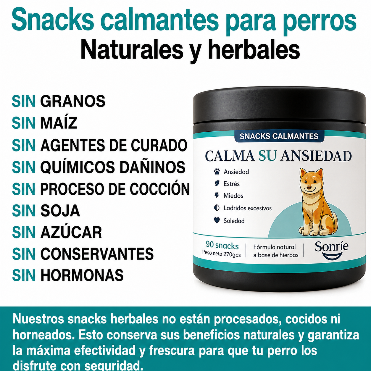Sonríe — Snack Calmante para Perros