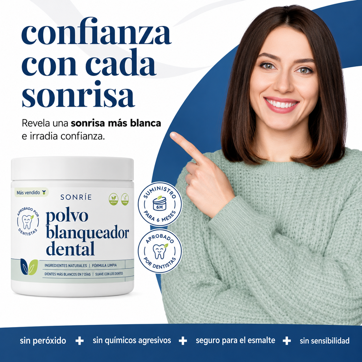 Sonríe — Polvo Blanqueador Dental