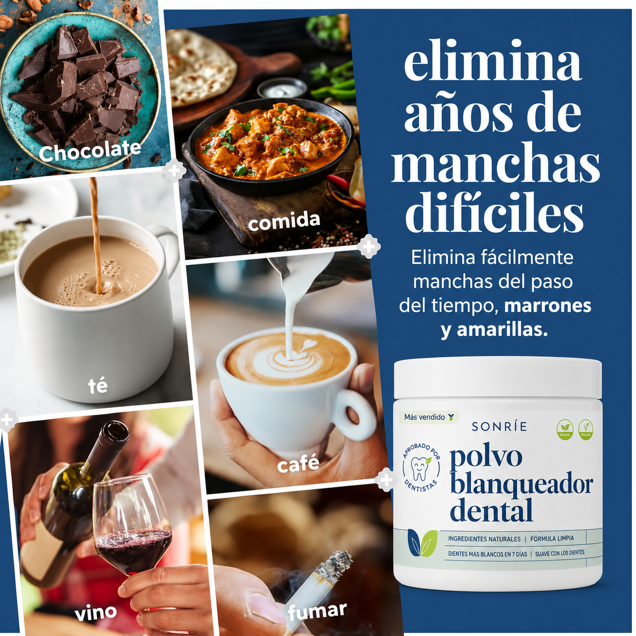 Sonríe — Polvo Blanqueador Dental